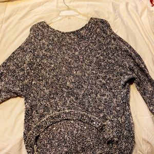 Shimmery black,white, grey sweater
